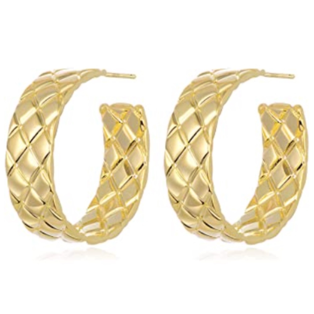14K Gold Plated Sterling Hoop